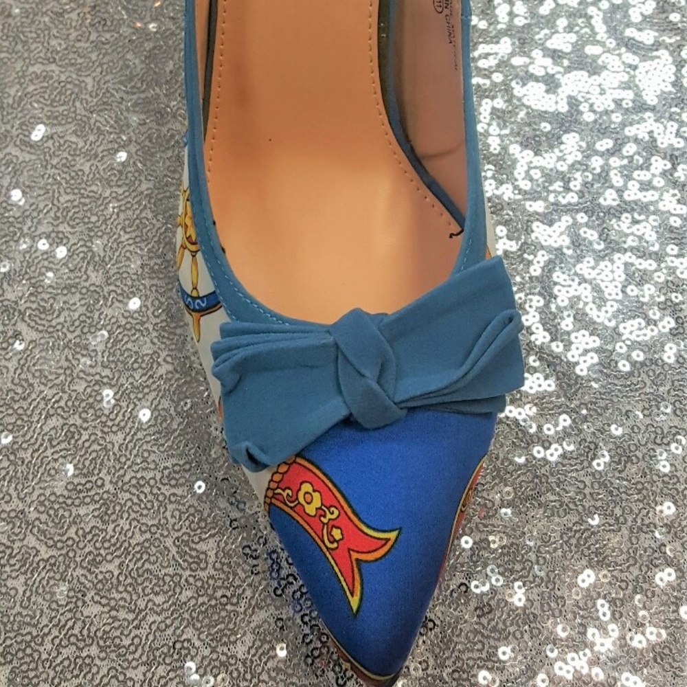 Multi-Color Scarf-Print Pumps (Nib) - image 2